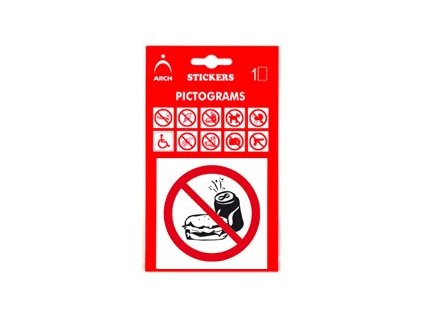 samolepka nevstupujte s jidlem a pitim