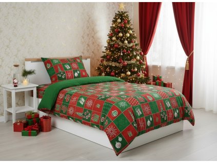 Povlečení Vánoční Patchwork bavlna