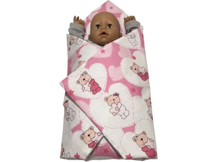 SD 51167 rychlozavinovacka pro panenky medv%C3%ADdek srdicka ruzova