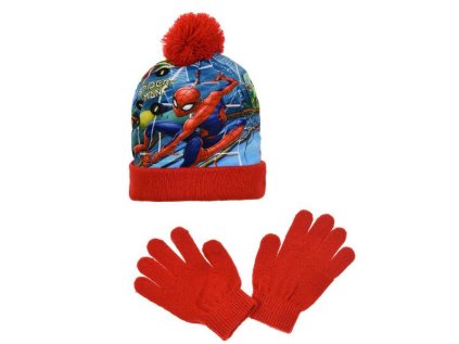 ČEPICE A RUKAVICE SPIDERMAN > varianta 04-4077 červená