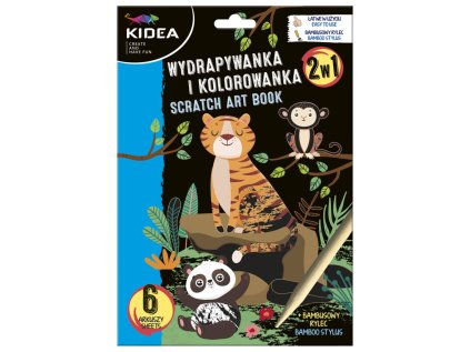 DRF KIDEA škrábací obrázek + omalovánky 2v1 Zvířátka