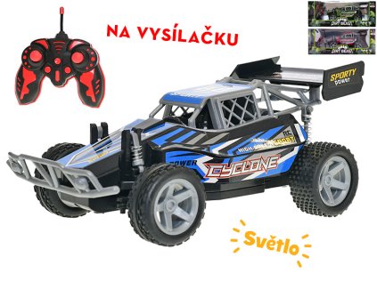 R/C buggy terénní 25cm, 27MHz plná funkce na baterie se světlem, 3barvy, v krabičce