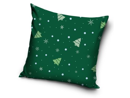 44767 velurovy povlak na polstarek zelene vanoce 40x40 cm posz
