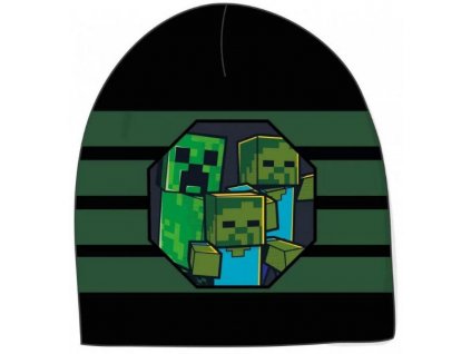 Zimní čepice Minecraft > varianta 02-184 černo - zelená