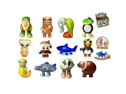 Mikro Brainrot PuffUps squishy postavička, překvapení, 10-12cm, v sáčku - 12 druhů