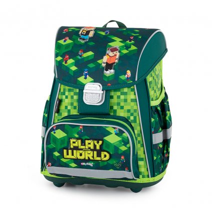 Karton P+P Školní batoh PREMIUM Playworld Minecraft zelený