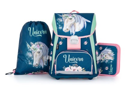 Karton P+P Školní set 3ks PREMIUM Unicorn 1 batoh, sáček, penál 2023