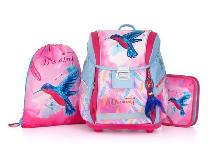 Karton P+P Školní set 3ks PREMIUM LIGHT Kolibřík batoh, sáček, penál