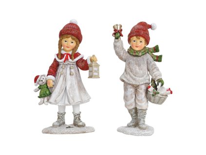 figurka divky chlapce v zimnich satech 12 cm mix 2 vzoru cena za 1 ks