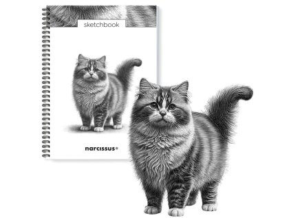 Skicovací notes A4 SP 60l čistý KOČKA Ragamuffin