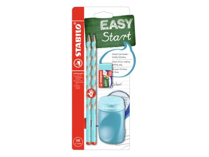skolni set pro pravaky tuzka stabilo easygraph s modre gumy a struhadla