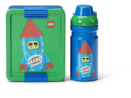 LEGO Rocket svačinový set (láhev a box) - modrá/zelená