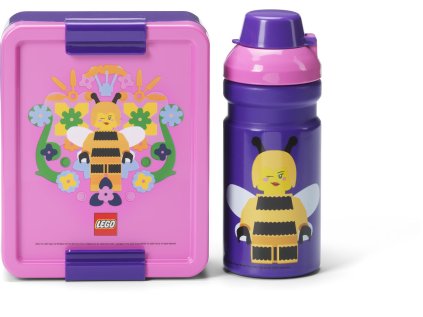 LEGO Bee svačinový set (láhev a box) - fialová