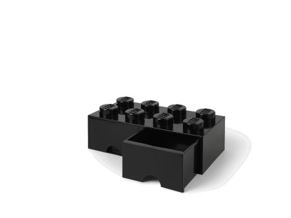 LEGO úložný box 8 s šuplíky - černá