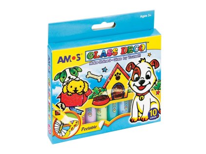 sada vitrazovych farieb na sklo amos glass deco 10x105 ml sablony