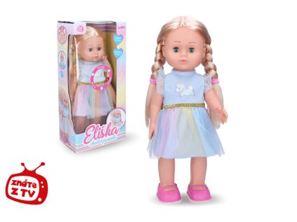 Eliška chodící panenka 41 cm modré šaty