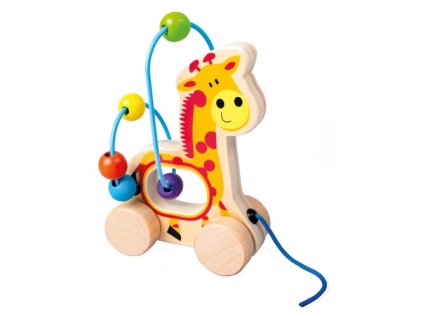 Tahací žirafa dřevěný labyrint 16cm