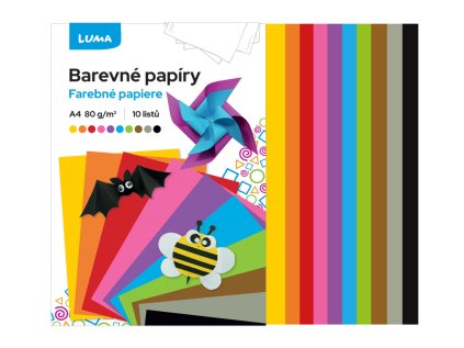 Papír LUMA barevný A4 10ks