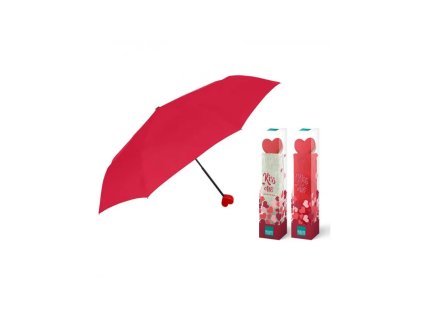 damsky skladaci dazdnik perletti valentin cerveny obal 26099