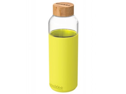 quokka flow sklenena flasa so silikonovym povrchom neon green 660ml 40009