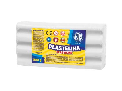 jednofarebna plastelina astra 500g biela 303117002