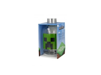 luxusna sklenena flasa minecraft 620ml 00444