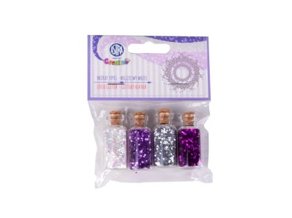 sypke trblietky brokat v sklenenych dozickach glittery heather 4 x 3g 335121004