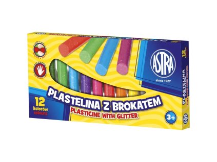 astra plastelina s trblietkami 12 farieb 303107001