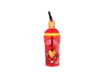 plastovy 3d pohar s figurkou avengers a slamkou 360 ml 57778