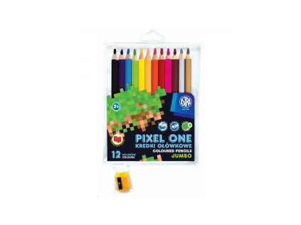 skolske jumbo farbicky pixel one 12ks struhadlo 312221005