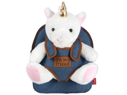 detsky denimovy batoh s odnimatelnou hrackou perletti toys unicorn 13037