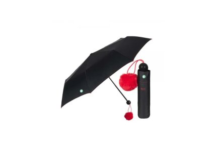 perletti damsky skladaci dazdnik pom pom cervena 26098
