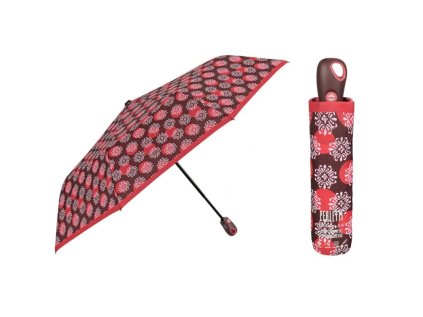 perletti damsky plnoautomaticky dazdnik technology fiori cervena 21723