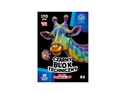 astrapap blok ciernych papierov a3 10 listov 170g m2 106022006