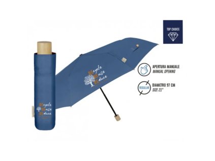 perletti green damsky skladaci dazdnik blue 19119