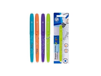 gumovatelne pero oops 06mm modre dve gumy mix farieb blister 201120003