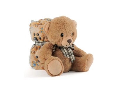 detska fluffy deka s plysovou hrackou perletti toys medvedik 120x80cm 13066