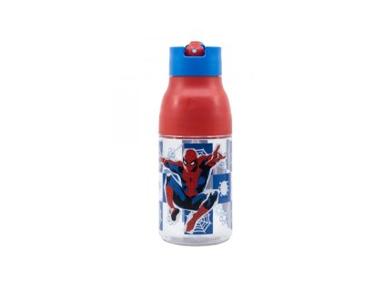 plastova flasa s vysuvnou slamkou spiderman 420ml 74735