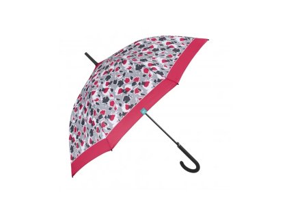 perletti time damsky palicovy dazdnik floreale cerveny lem 26306
