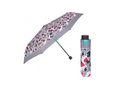 perletti time damsky skladaci dazdnik floreale sedy lem 26307