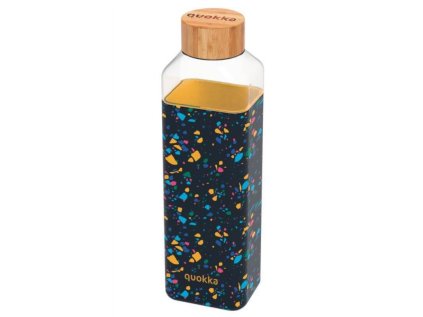 quokka storm sklenena flasa so silikonovym povrchom neo terrazzo 700ml 40028
