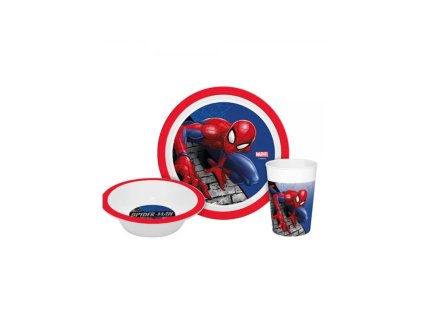detsky plastovy riad spiderman micro tanier miska pohar 840456