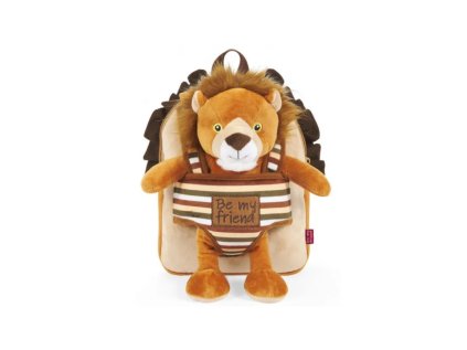 detsky plysovy batoh s odnimatelnou hrackou perletti toys lev 13075