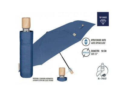 perletti green plnoautomaticky skladaci dazdnik blue 19138
