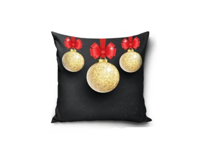 vianocna obliecka na vankusik black gold 40 40cmpnl231230