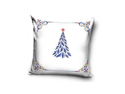 vianocna obliecka na vankusik blue tree 40 40cm pnl231233