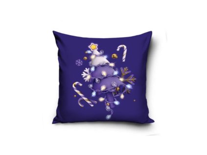 vianocna obliecka na vankusik blue tree 40 40cm pnl231234