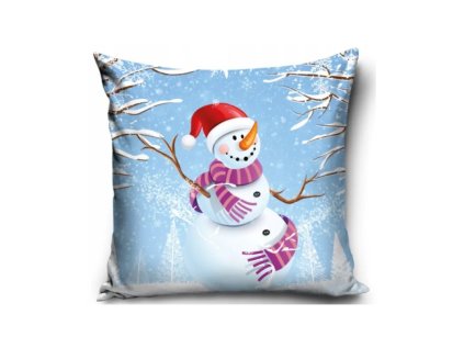 vianocna obliecka na vankusik snehuliak 40 40cm pnl237004