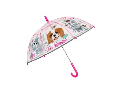 detsky reflexny dazdnik perletti cool kids pets transparent 15635