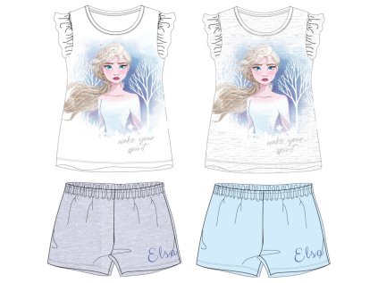 2ks dievcenske bavlnene pyzamo kratke disney frozen
